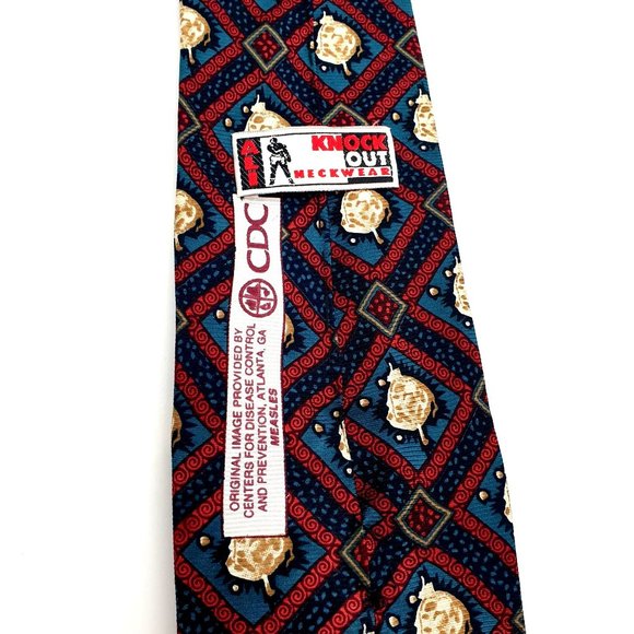 Ali Knock Out Neckwear Mens Tie Accessory Work Casual Dad Gift CDC Measles - Picture 5 of 5